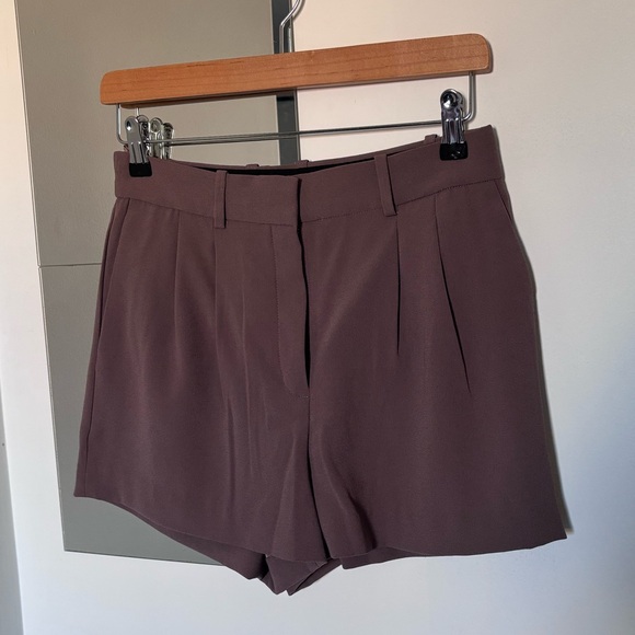 Babaton Pleated Mini Short in Deep Taupe - Picture 8 of 13